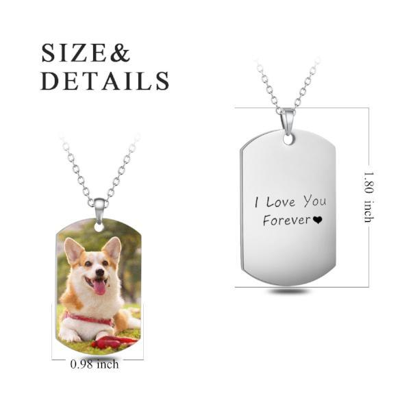 Stainless Steel Photo Necklace Dog Tag - onlyone