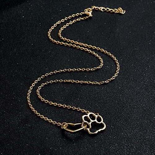 925 Sterling Silver Cat Dog Puppy Paw Print Stamped Pet Memorial Pendant Necklace Love Heart Necklace - onlyone