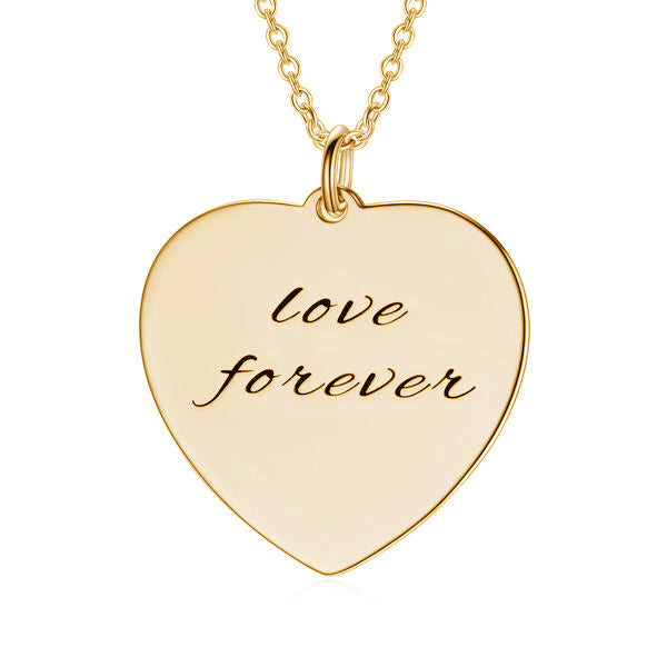 925 Sterling Silver Engraved Heart Name Necklace Inspirational Gift Nameplate Necklace - onlyone