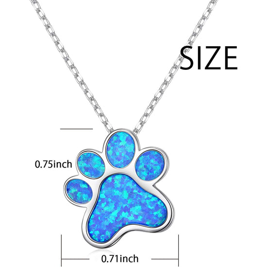 925 Sterling Silver Cute Paw Print Pendant Necklace - onlyone