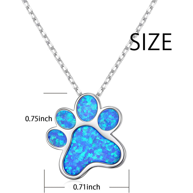 925 Sterling Silver Cute Paw Print Pendant Necklace - onlyone