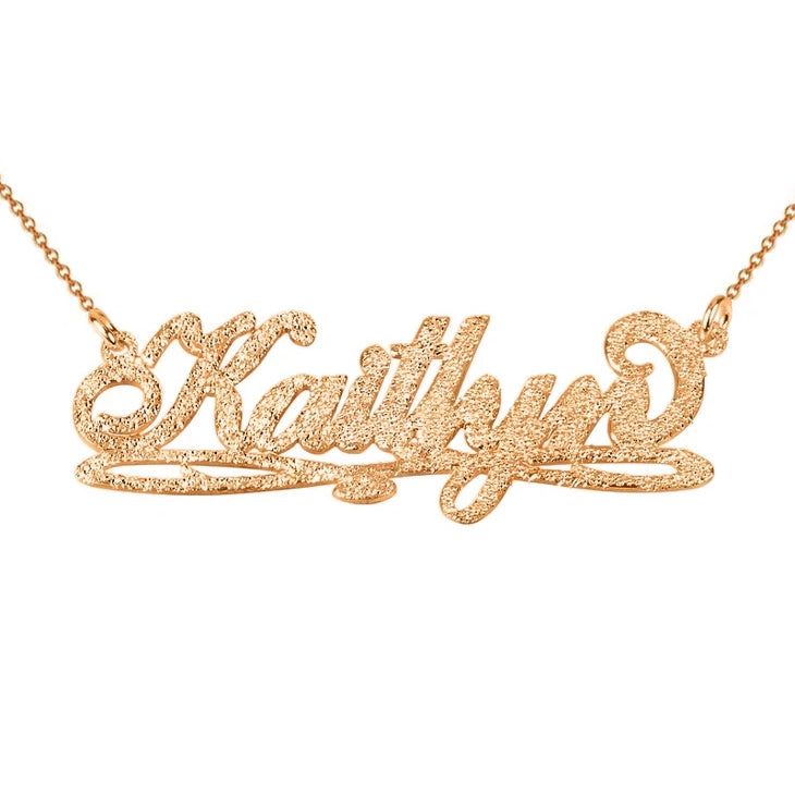 925 Sterling Silver Diamond Name Necklace, Nameplated Sparkling Necklace