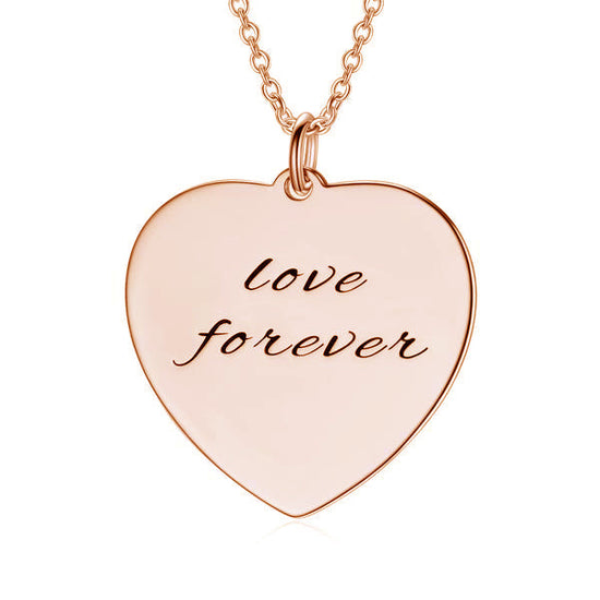 925 Sterling Silver Engraved Heart Name Necklace Inspirational Gift Nameplate Necklace - onlyone