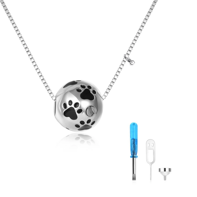 925 sterling silver spherical animal urns necklaces Cremation Jewelry for Ashes