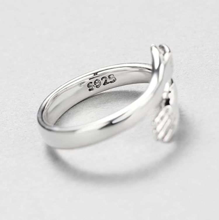 925 Sterling Silver Adjustable Love Hug Ring