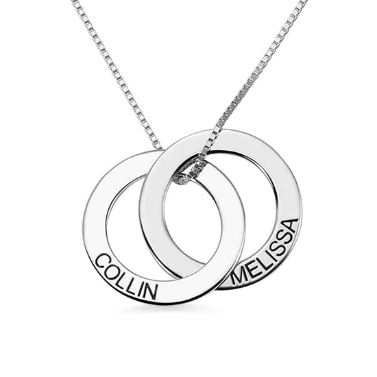 925 Sterling Silver Personalized Engraved Russian Ring Necklace - onlyone