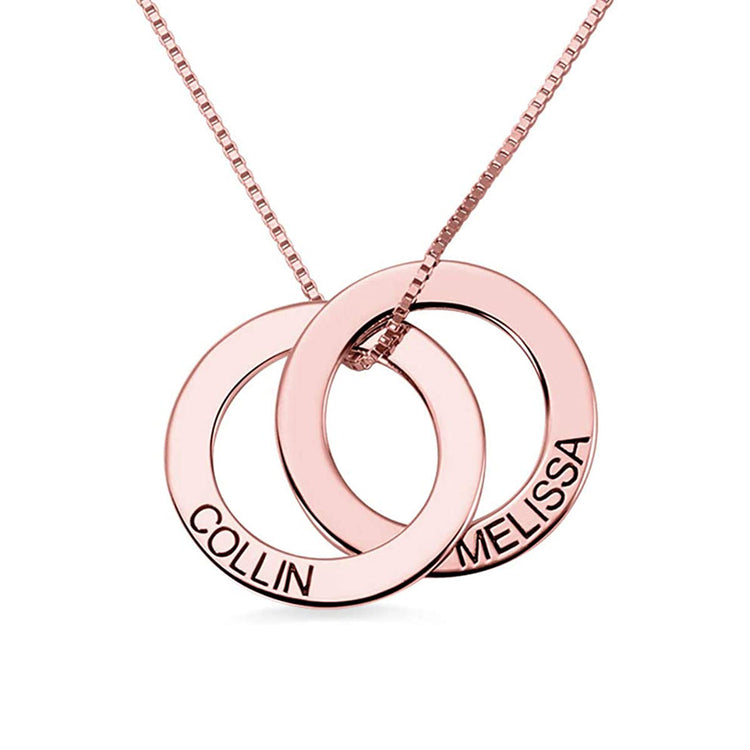 925 Sterling Silver Personalized Engraved Russian Ring Necklace - onlyone