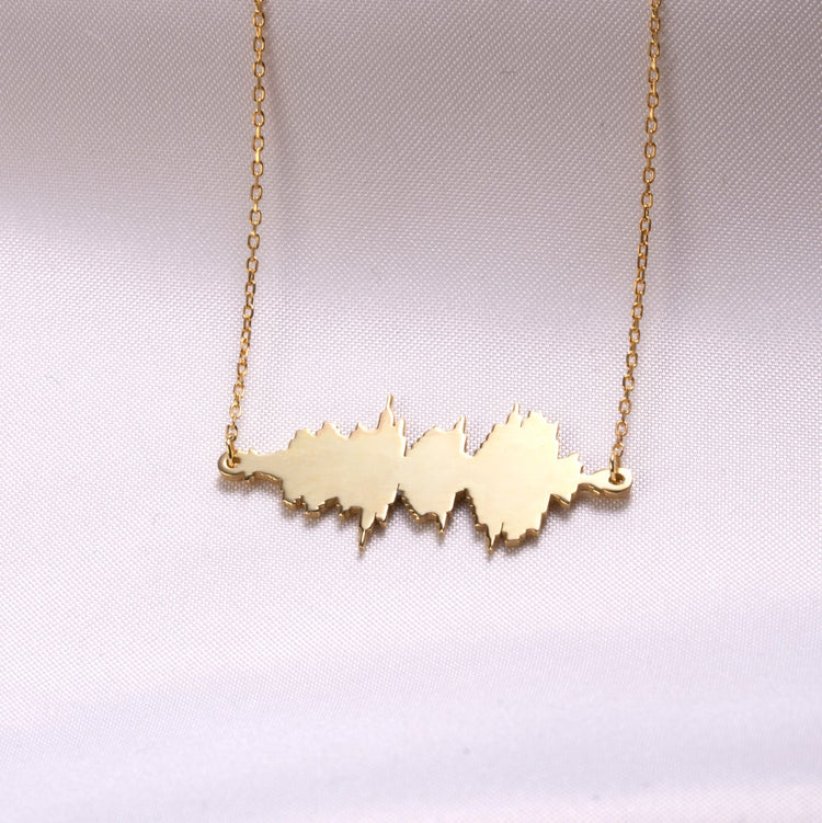 925 Sterling Silver Custom Sound Wave Necklace