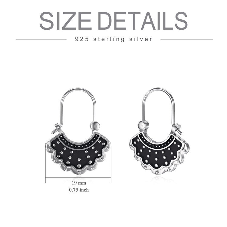 925 Sterling Silver Dissent Collar Earrings, Ginsburg Earrings