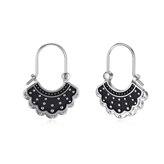 925 Sterling Silver Dissent Collar Earrings, Ginsburg Earrings