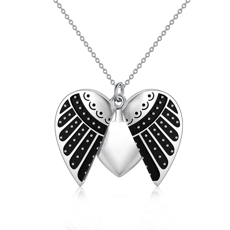 925 Sterling Silver Heart RBG Dissent Collar Open Locket Necklace