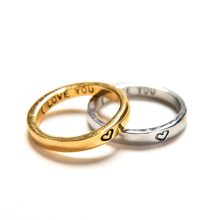 925 Sterling Silver Hidden Message Love Ring Set