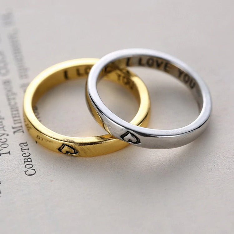 925 Sterling Silver Hidden Message Love Ring Set