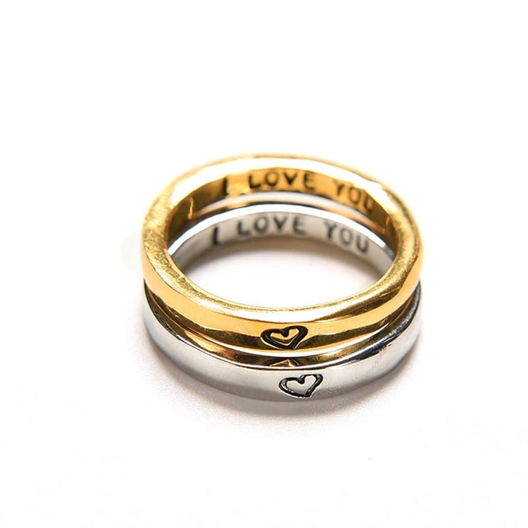 925 Sterling Silver Hidden Message Love Ring Set