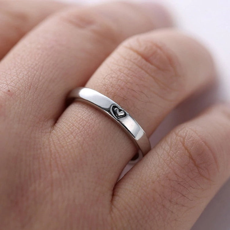 925 Sterling Silver Hidden Message Love Ring Set