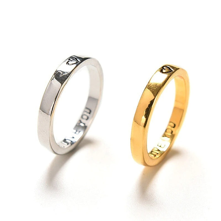 925 Sterling Silver Hidden Message Love Ring Set