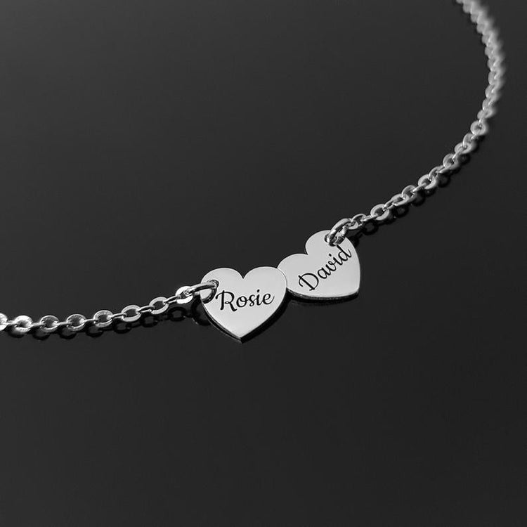 925 Sterling Silver Mulity Heart Name Necklace