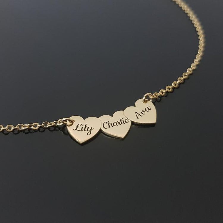 925 Sterling Silver Mulity Heart Name Necklace