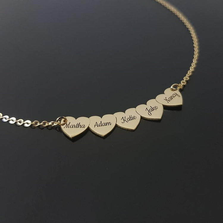 925 Sterling Silver Mulity Heart Name Necklace