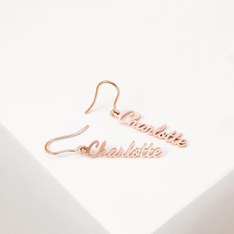 925 Sterling Silver Personalized Name Earrings