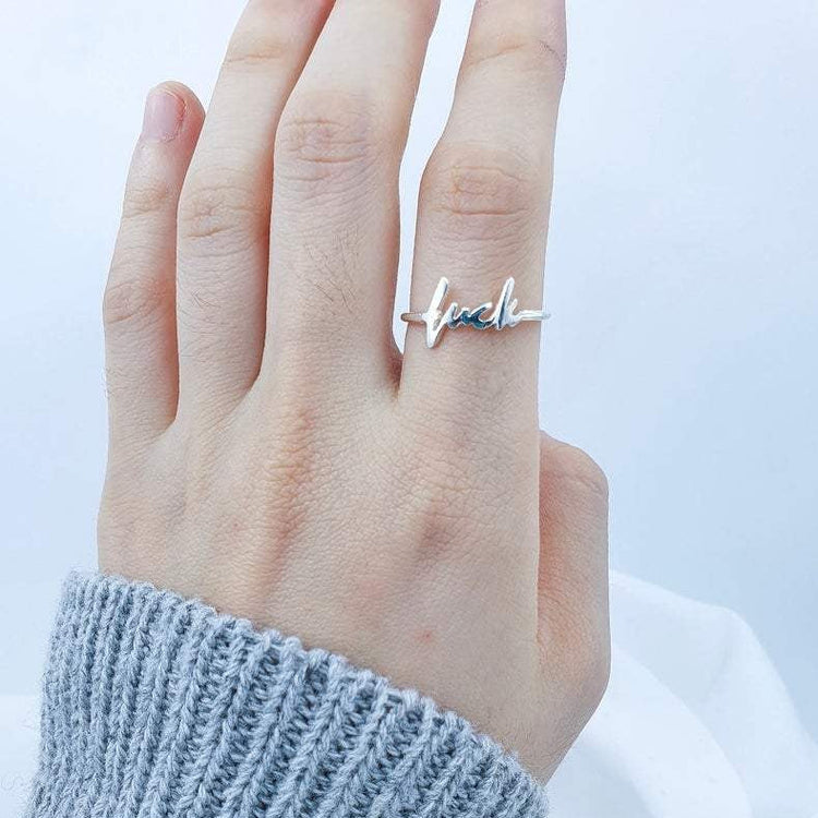 925 Sterling Silver Personalized Names Ring Nameplate Ring