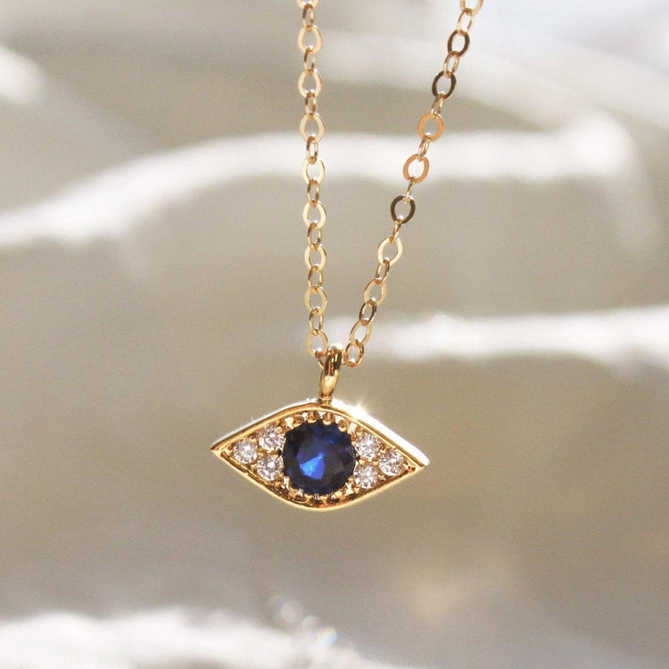 925 Sterling Silver Zirconia Evil Eye Necklace