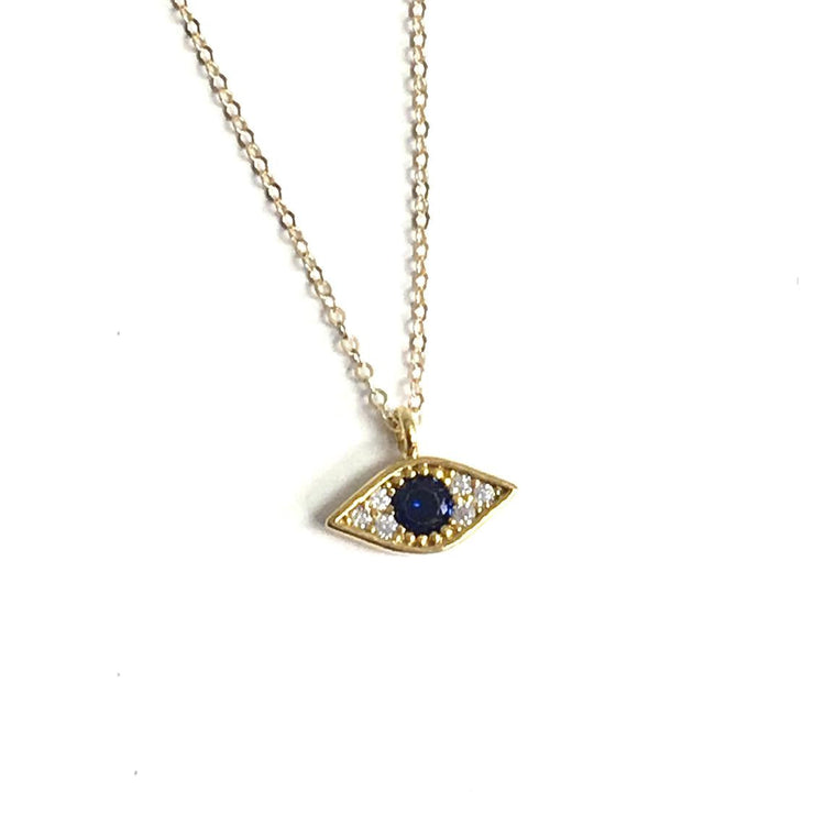 925 Sterling Silver Zirconia Evil Eye Necklace