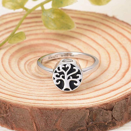 925 Sterling Silver Tree of Life Urn Ring For Ashes Cremation Jewelry for Ashes - onlyone