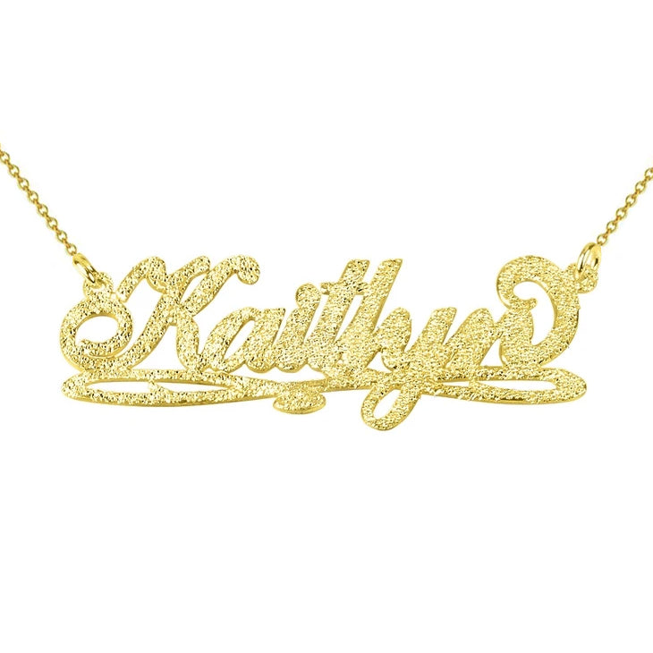 925 Sterling Silver Diamond Name Necklace, Nameplated Sparkling Necklace