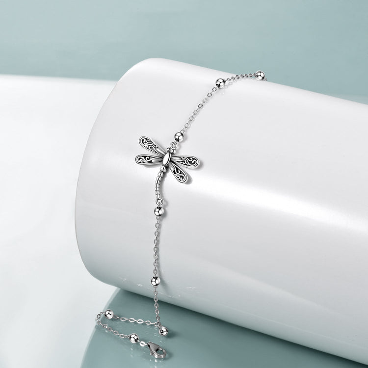 925 Sterling Silver Dragonfly Anklet For Women Animal Beach Ankle Bracelets for Women Teens Girls - onlyone