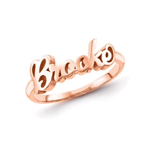 925 Sterling Silver Personalized Script Letters Name Ring Nameplate Ring - onlyone