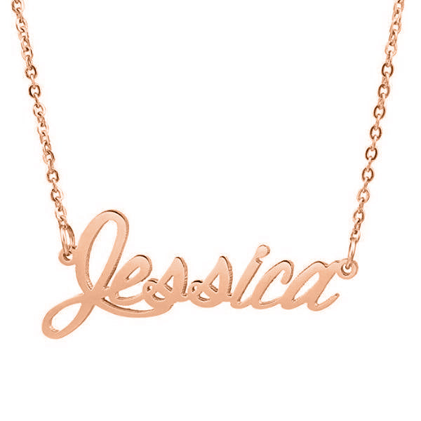 925 Sterling Silver "Jessica" Style Custom Name Necklace Nameplate Necklace - onlyone