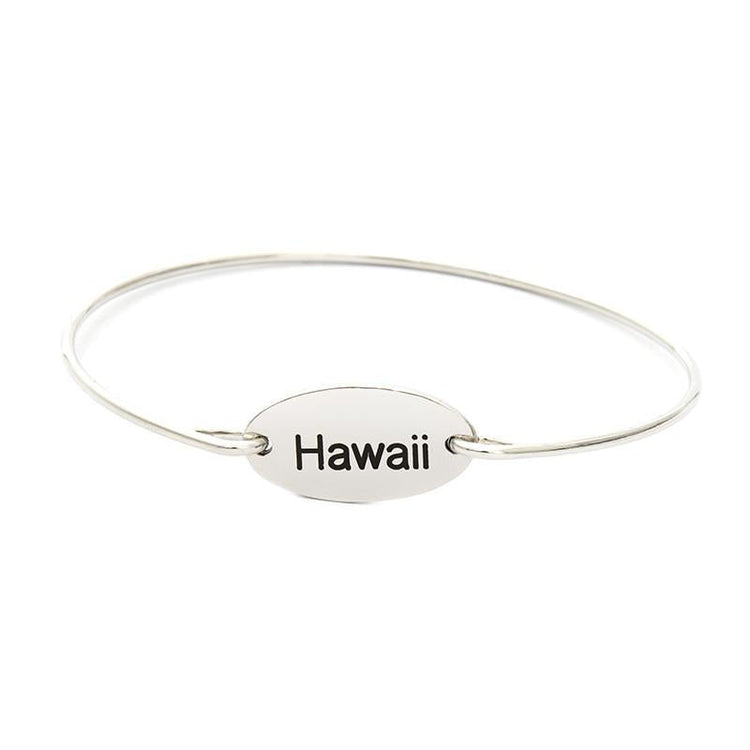 925 Sterling Silver Personalized City Name Bangle - onlyone