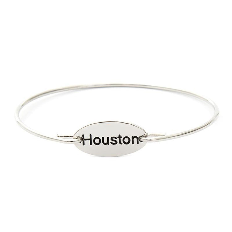 925 Sterling Silver Personalized City Name Bangle - onlyone