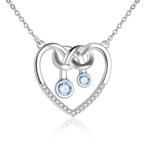 925 Sterling Silver Interlocked Heart Necklace - onlyone