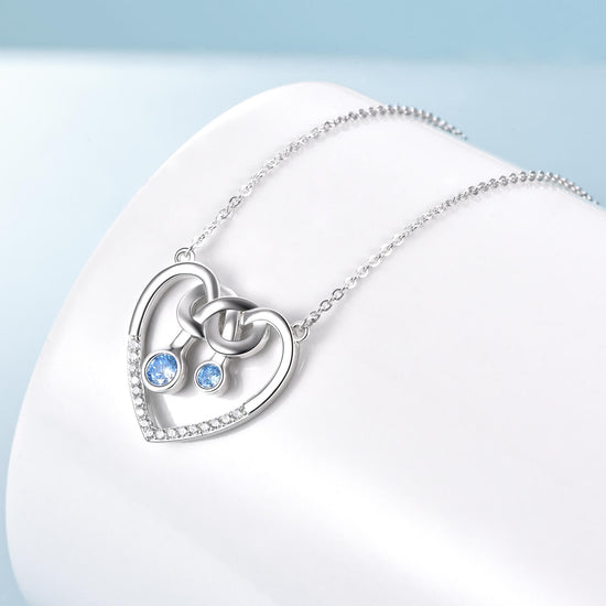 925 Sterling Silver Interlocked Heart Necklace - onlyone