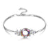 925 Sterling Silver Adjustable Leaves Bracelet With Swarovski Crystal - onlyone