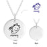 925 Sterling Silver Kid'S Drawing Disc Engraved Photo Necklace - onlyone