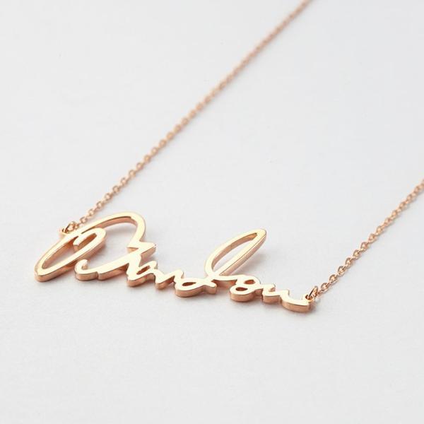 925 Sterling Silver Signature Name Necklace Nameplate Necklace - onlyone