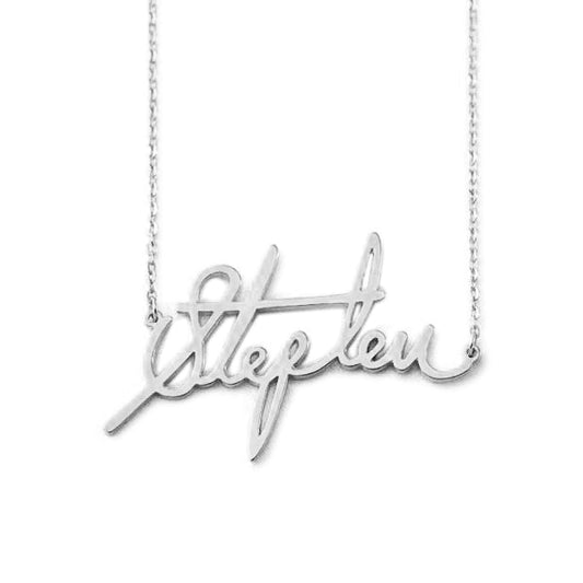 925 Sterling Silver Signature Name Necklace Nameplate Necklace - onlyone