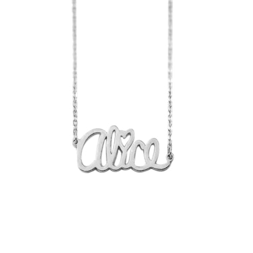 925 Sterling Silver Dainty Signature Name Necklace Nameplate Necklace - onlyone