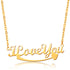 925 Sterling Silver I Love You Classic Name Necklace Nameplate Necklace - onlyone