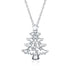 925 Sterling Silver Christmas Tree Pendant Necklace With Cubic Zirconia Christmas Gift - onlyone