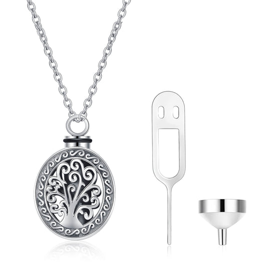 925 Sterling Silver Cremation Jewelry for Ashes Tree of Life Urn Necklace - onlyone