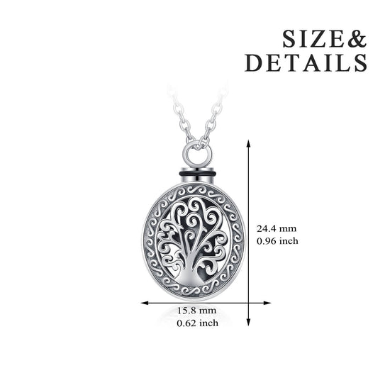 925 Sterling Silver Cremation Jewelry for Ashes Tree of Life Urn Necklace - onlyone