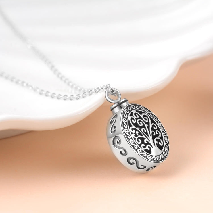 925 Sterling Silver Cremation Jewelry for Ashes Tree of Life Urn Necklace - onlyone