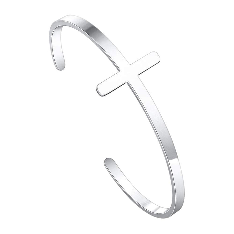 925 Sterling Silver Personalized Cross Bracelet Christian Gifts for Women