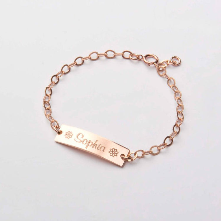 925 Sterling Silver Custom Baby Name Bracelet Anklet, Baby Toddler Child ID Bracelet Anklets for Girls Boys - onlyone