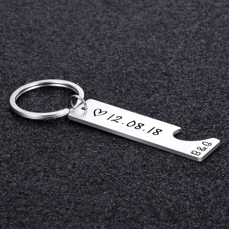 925 Sterling Silver Personalized Keychain Set