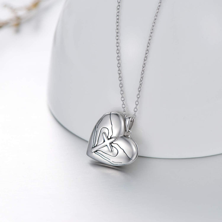 925 Sterling Silver Heart Photo Locket Necklace